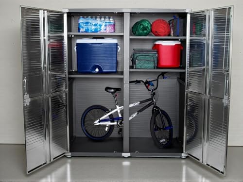 Heavy Duty Steel Storage Cabinet with Double Doors, Adjustable Shelves, Door Secured Lock, Large Capacity Organizer for Garages,Offices and Warehouses (Graphite, 60" W x 24" D x 72" H) - Image 5