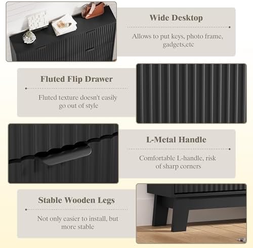 HUANLEGO Shoe Cabinet Storage for Entryway with 6 Flip Drawers, Grey - Image 6