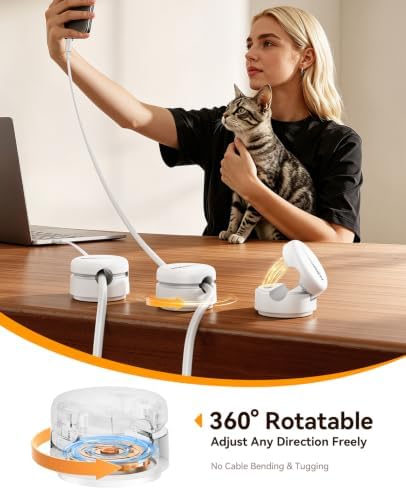 Rocoren 12 Pack Magnetic Cable Clips,360° Rotating Cord Organizer Holder - Image 3