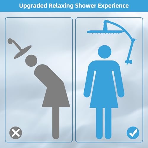 Hibbent All Metal 8'' Rain Shower Head, 16'' Extension Arm, Brushed Nickel - Image 5