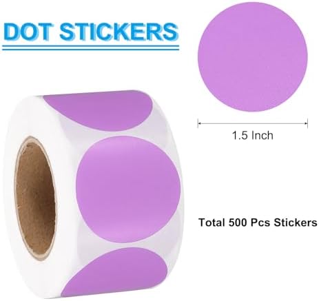 PATIKIL 1.5 Inch Round Thermal Label Stickers, 500Pcs Circle Direct Thermal Sticker Labels Self-Adhesive Thermal Printer Stickers for Business Classroom Office, Purple - Image 2