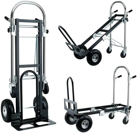 3 in 1 Convertible Hand Truck Dolly Cart with Wheels (Black) by SOUTHHELP