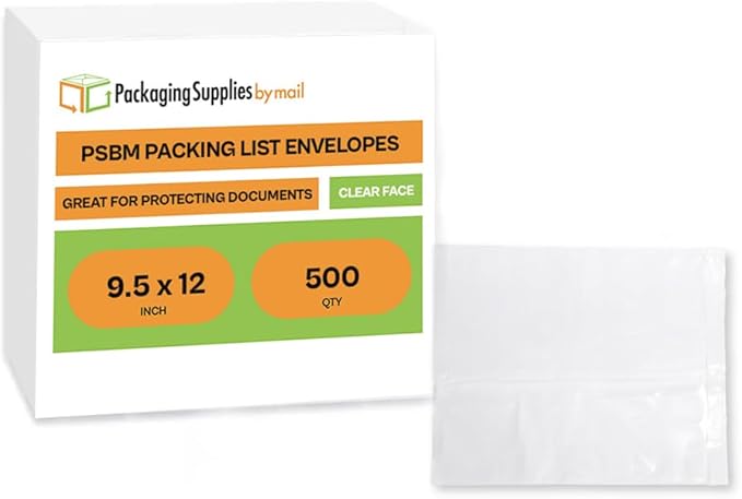 9.5"x 12" Clear Enclosed Packing Envelope Plain Face Usable Dim 9" x 11.5" - Image 2