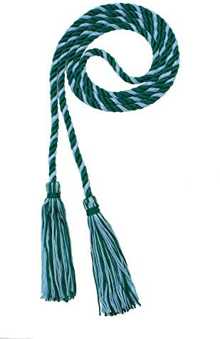 Tassel Depot Graduation Honor Cord - Dark Green/Light Blue - Every School Color Available - Made In Usa by TasselDepot