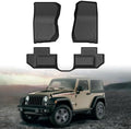Cartist Floor Mats for Jeep Wrangler JK 2-Door 2007-2018 (NOT for JL/4-Door), All Weather Floor Liners for Wrangler Accessories, Heavy Duty TPE Car Mats, Car Accessories by cartist