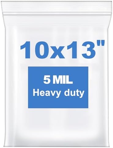 20 PCS 10"x13" 5 Mil Large Clear Zip Seal Lock Poly Plastic Reclosable Bags by somogaclearzipbags