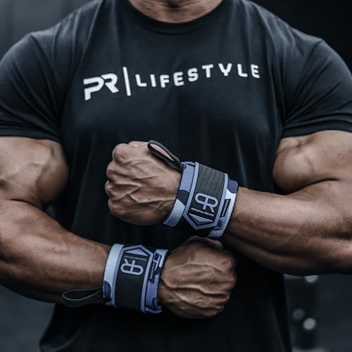 PR Personal Record Heavy Duty Premium Wrist Wraps, More Elasticity, Reinforced Stitching, Extra Wide Strap, Strong Thumb Loop, Larry Wheels Weightlifting Wraps - Image 6