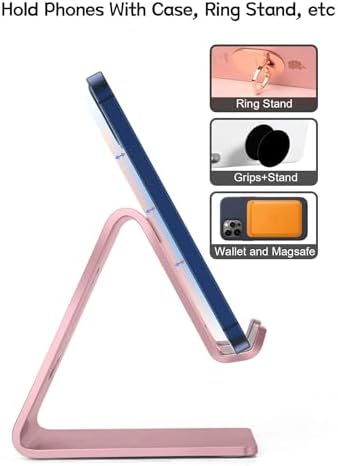 Aoviho Cell Phone Stand for Desk, Aluminum Phone Holder,Pink - Image 4