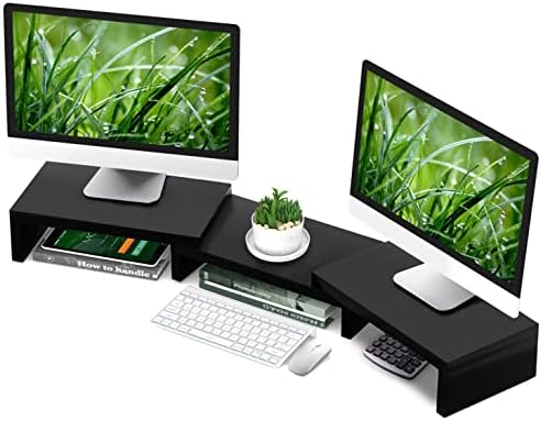 TAVR Monitor Stand Riser, Office Desktop Organizer Stand for 2 Monitors by TAVRFurniture