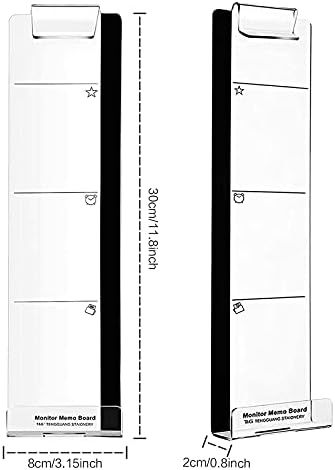 Office Desk Accessories 2pcs Multifunction Computer Monitor Memo Board - Transparent Computer Side Panel Memo Creative Monitor Side Panel with Phone Holder Suitable for Office Home Desktop - Image 5