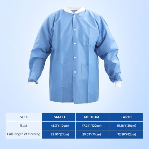 JMU 10-100 Pack Disposable Lab Coats, SMS Disposable Medical Jackets - Image 3