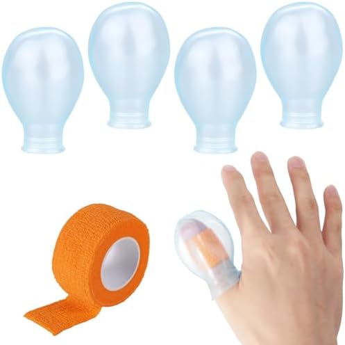4pcs Waterproof Thumb Protector, Reusable Silicone Finger Sleeve Cover by Unknown