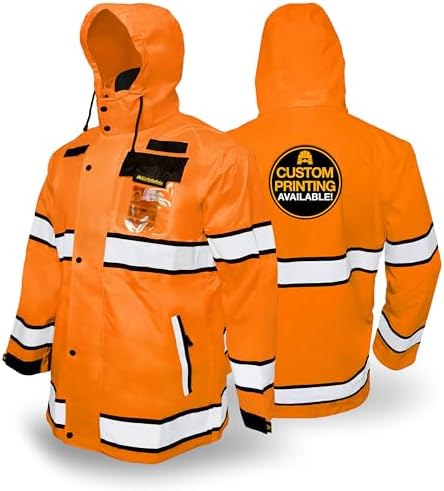 KwikSafety - Charlotte, NC - TORRENT Rain Jacket & Trench Coat ANSI OSHA Class 3 High Visibility Jacket Hi Vis Rain Gear by KwikSafety