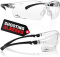 NoCry Clear Shooting Glasses for Men with Anti-Fog and Scratch Resistant Wraparound Lenses — ANSI Z87 Safety Glasses for Men with Adjustable Temples & Nose Pad — 100% UV Eye Protection for Shooting by NoCry