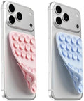 (2 Pack) Double Sided Suction Cup Phone Mount, Light Pink & Light Blue by Mnyatr