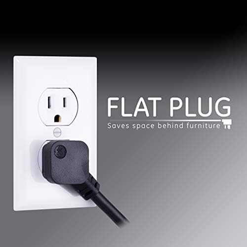 GE Surge Protector Power Strip, 8 Ft Extension Cord, 6 Outlet Extender, 800 Joules, Flat Plug, Twist-to-Close Safety Covers, UL Listed, Black, 54643 2 Count (Pack of 12) - Image 3