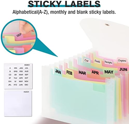 H4D Coupon Receipt Holder, 13 Pocket Accordion File Folder, 7 x 4.5, Color - Image 3