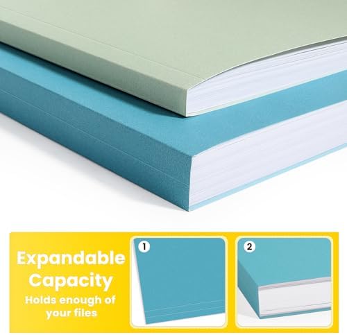 SUNEE File Folders Letter Size Retro Colors, 100 Pack Folders for Documents 1/3-Cut Tabs, Colored File Folders Office Home School for Documents Files Paper - Image 5