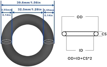 Nitrile Rubber O-Rings 39.6mm OD 32.5mm ID 3.55mm Width, Metric Sealing Gasket for Plumbing, Gas, Automotive and Faucet Repair, Pack of 10 - Image 3