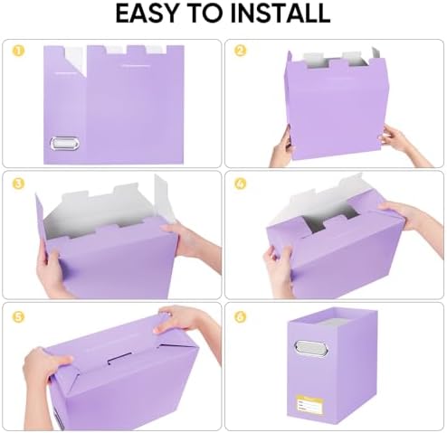 BALEINE 2PK File Organizer Box, Cardboard File Folder Organizer with Handle - Image 6