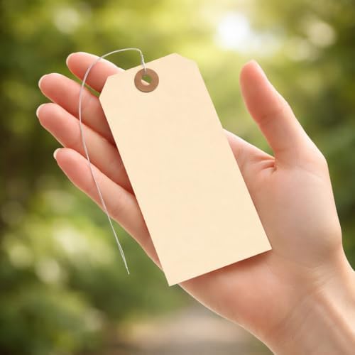 Durable Manila Tags with Wire Attached, #5, 4 3/4" x 2 3/8", 200 Tags - Image 4