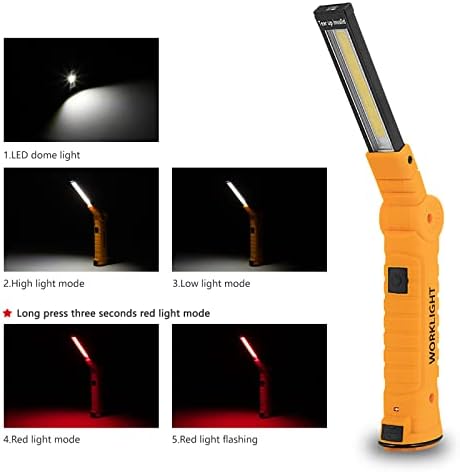 Lmaytech 4 Pack Rechargeable LED Work Lights with Magnetic Base and 360° Rotation, 5 Modes for BBQ, Camping, Reading, and Car Repair - Image 3