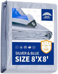 RAINDEWAY Tarps 8x8Ft 5.5 Mil Multipurpose Waterproof Poly Tarp Cover by RAINDEWAY