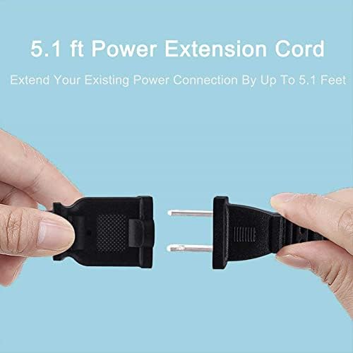 5ft Extension Cord,2 Prong Small and Thin Extension Cords,Male/Female for NEMA 1-15P to NEMA 1-15R Short Extension Cord Indoor (1, Black 5ft) - Image 6