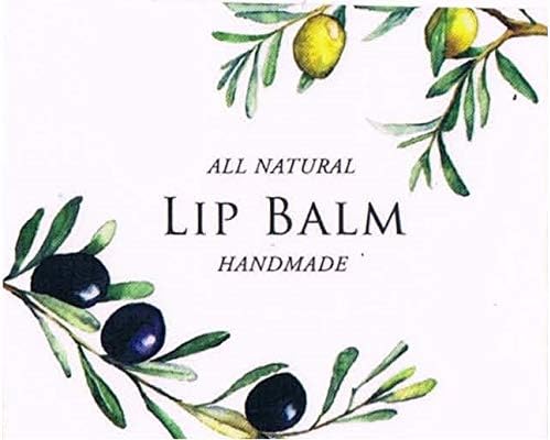 Homemade Skincare Products Adhesive Labels Stickers for Lip Balm Handcream Candle Container Tubes 20pcs (T Lip Balm - Clear Vinyl - Olive) - Image 2