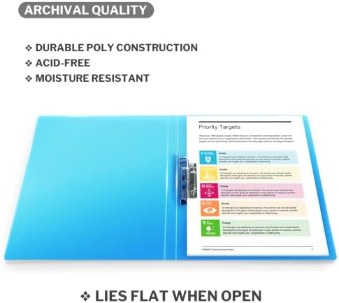 CRANBURY Punchless Clamp Binder, Ringless 8.5x11 Folder, Blue - Image 2