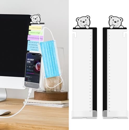 Office Desk Accessories 2pcs Monitor Memo Board Computer Message Board - Computer Side Panel Memo Creative Monitor Side Panel with Phone Holder Suitable for Office Home Desktop (with Grease Pencil) - Image 5