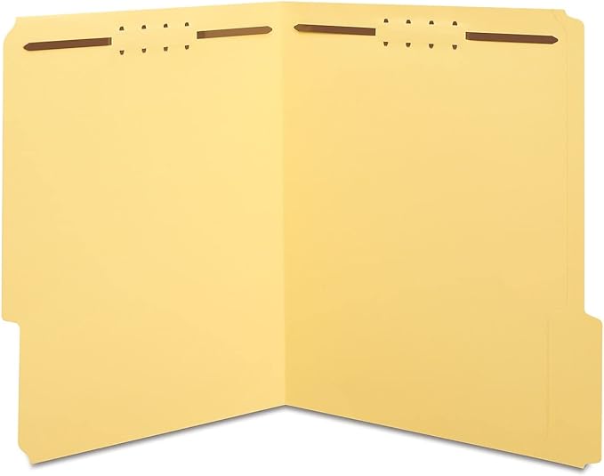 Staples Colored Reinforced Tab Fastener Folders Letter Size Yellow 50/Box by Staples