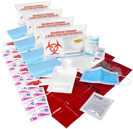 22 Piece Bodily Fluid Cleanup Pack/Bloodborne Pathogen Kit - OSHA Compliant (Pack of 3) by UrgentFirstAid