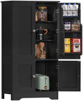 43”H Pantry Cabinet with 4 Doors, Kitchen Cabinet with 6 Door Shelves by TEENFON