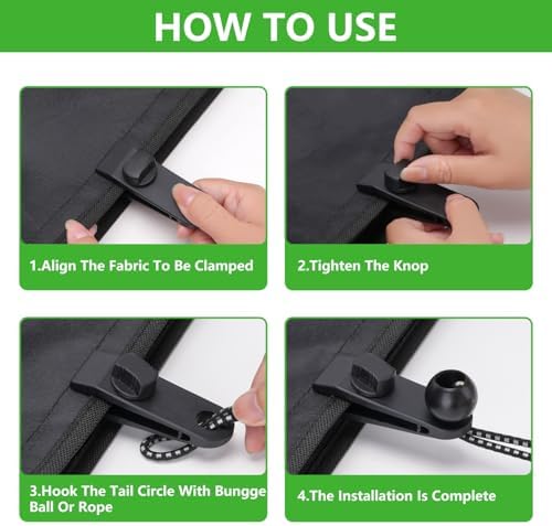 Tarp Clips Heavy Duty Lock Grip, 10 Pcs Tarp Clamps with Storage Bag - Image 5