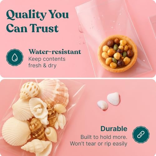 3x5 Self Sealing Cellophane Bags (1000 Pack) - Clear Cookie Bags With Seal - Image 3