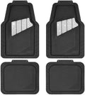 CAR PASS Heavy Duty Rubber Floor Mats 4-Piece Bling Car Mats Full Set - Universal Waterproof Floor Mats for SUV Truck, Durable All Weather Car Mats, Automotive Mats for Women Glitter Silver by CARPASS