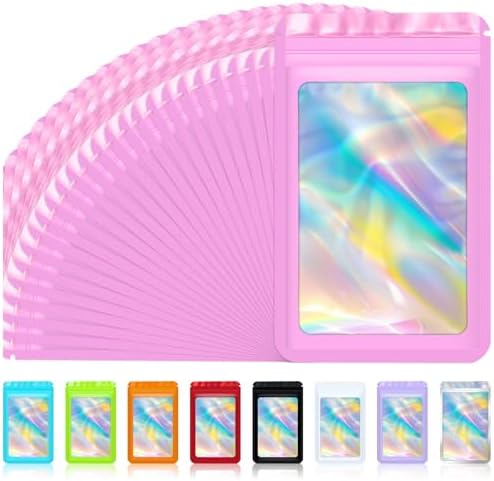 100 Pack Resealable Mylar Bags for Small Business(4x6 Inch, Pink) by Jetmore