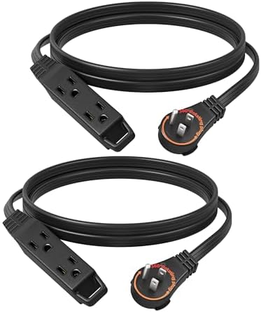DEWENWILS 6FT 360° Rotating Flat Plug Extension Cord/Wire, 16/3, 2 Pack by DEWENWILS