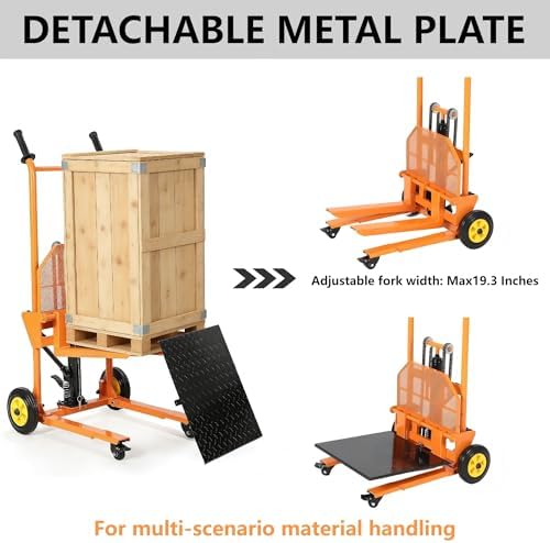 GarveeTech 450LB Hydraulic Material Lift, 36" Max Lift Pallet Truck Dolly - Image 4