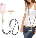 Crystal Phone Strap Crossbody Rhinestone Anti Theft Layered Strap Crossbody Cell Phone Neck for Women (Black) by FUAHXYESFashionPhoneLayeredJewelry