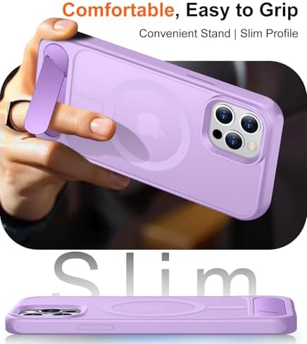 Temdan Magnetic Compatible with iPhone 12 Pro Max Case, [Built-in Invisible Kickstand][Compatible with MagSafe][Military Grade Shockproof] Slim Translucent Matte Phone Case for iPhone 12 Pro Max 6.7" - Image 6