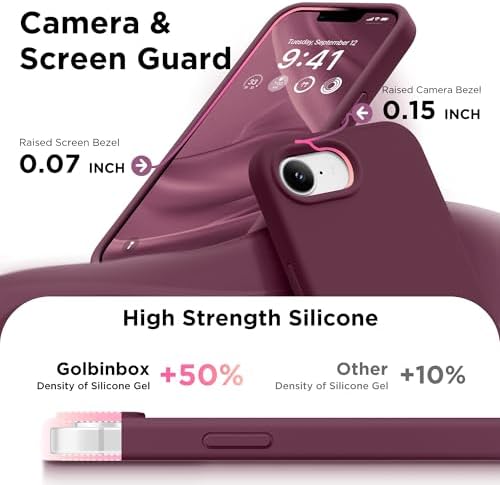 GolbinBox Magnetic for iPhone 17e/16e Case, Silicone Cover, Wine Red - Image 6