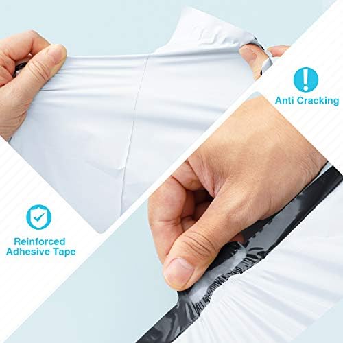 Fuxury Poly Mailers 9x12" 100 Pack,Durble Shipping Bags For Clothing,White - Image 2