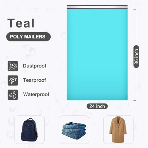 UCGOU Extra Large Poly Mailers 24x36 Inch Teal 50 Pack Shipping Bags - Image 2