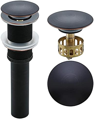 Bathroom Sink Drain Without Overflow Vessel Sink Drain Assembly,Lavatory Vanity Push Pop Up Drain Stopper Oil Rubbed Bronze,83606ORB. by SWHYGER