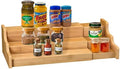 Spice Rack Kitchen Cabinet Organizer- 3 Tier Bamboo Expandable Display Shelf Yellow by ZriBamboo