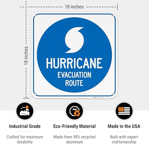 Hurricane Evacuation Route Sign, - Image 2