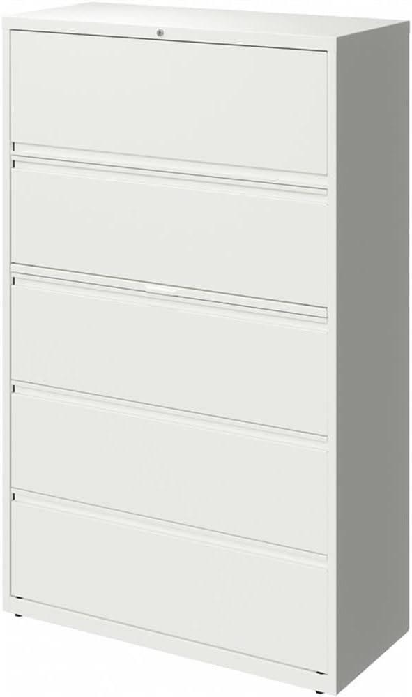 Pemberly Row 42-in Wide 5 Drawer Metal Lateral Filing Cabinet White - Image 2