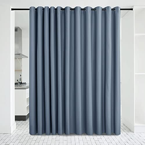 NICETOWN Verical Blinds for Living Room Bedroom Dining Sunroom Basement Wall Divider, Room Dividers Space Screens Partitions, Extra Large Blackout Curtain (1 Pack, 20ft Wide x 8ft Long, Stone Blue) by NICETOWN